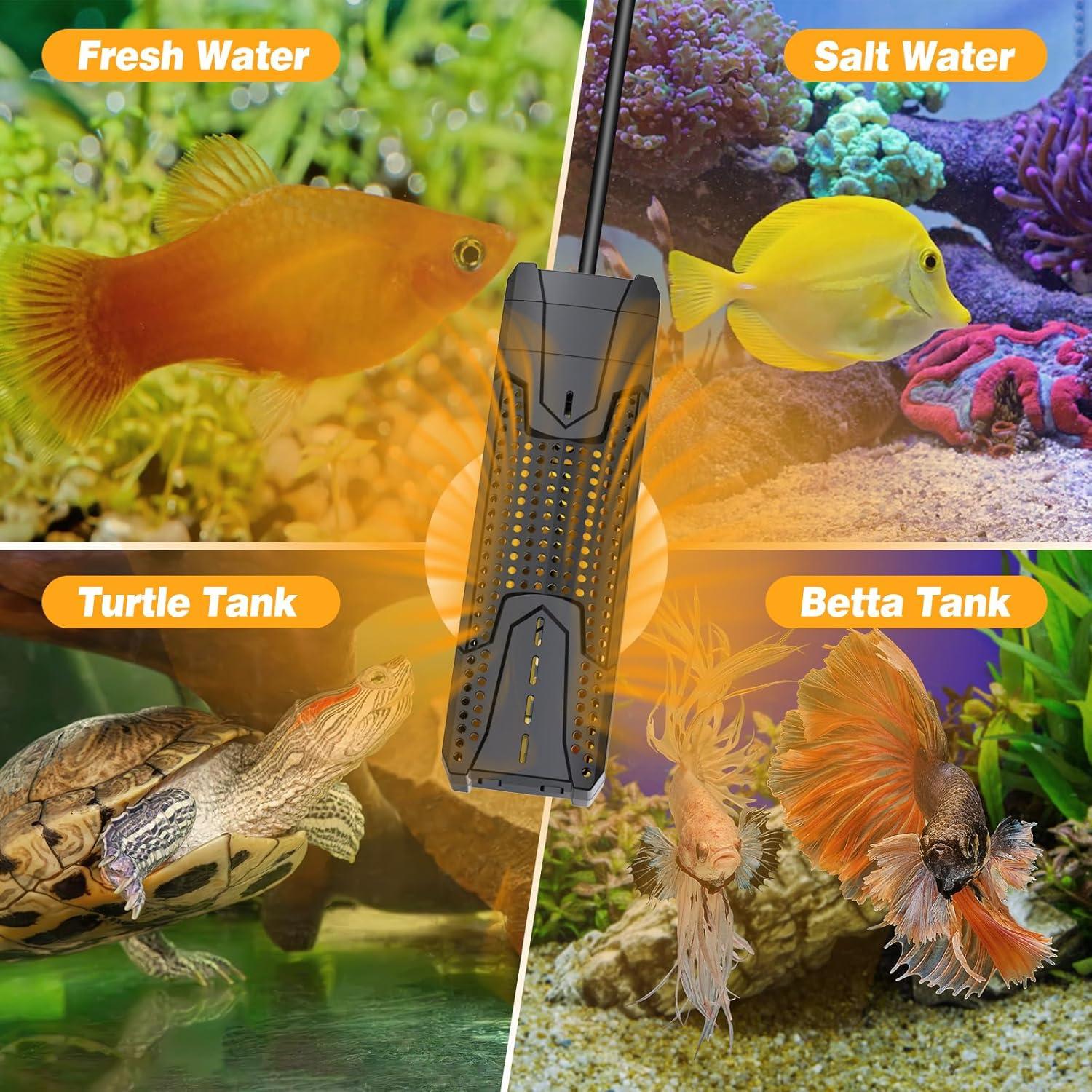 Calentador de Acuario MantaMaze 300W para 20-80 Galones