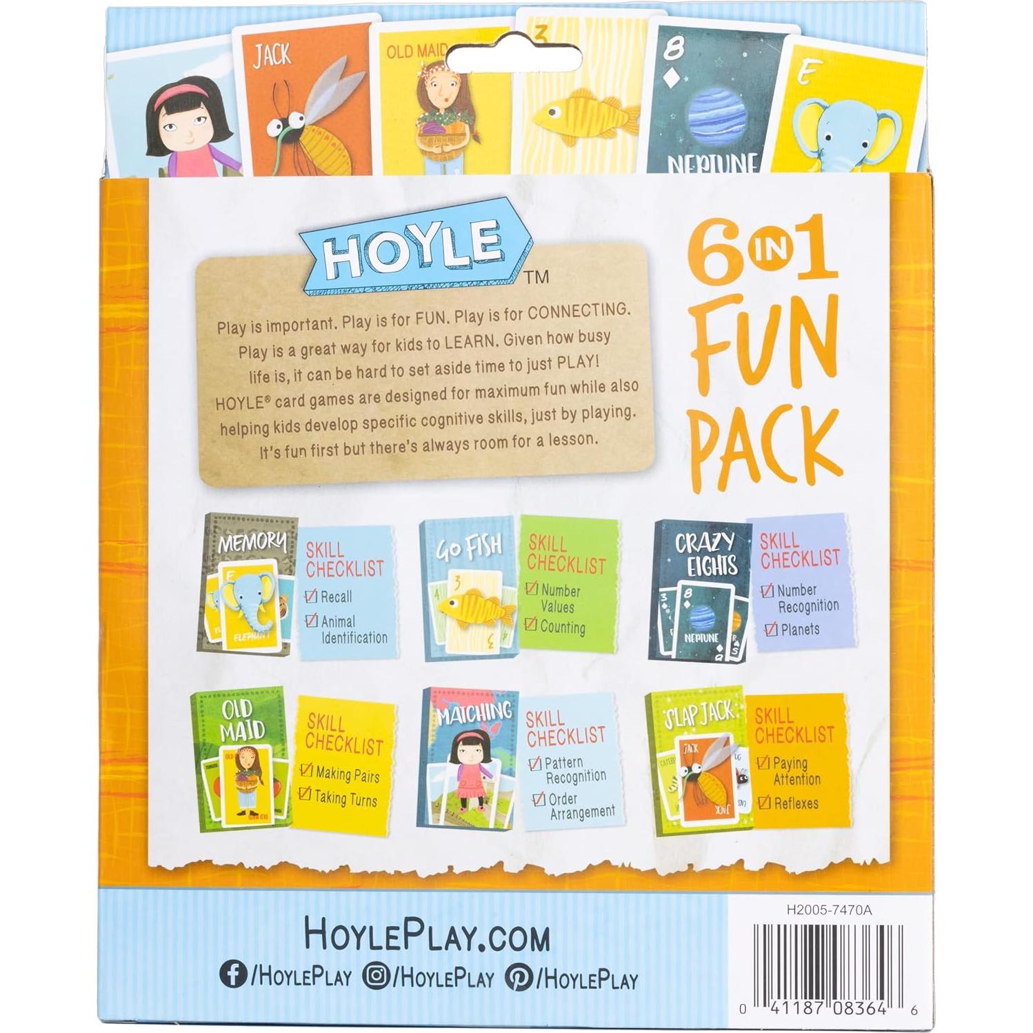 Juego de Cartas para Niños Hoyle 6 en 1 - Diversión Familiar