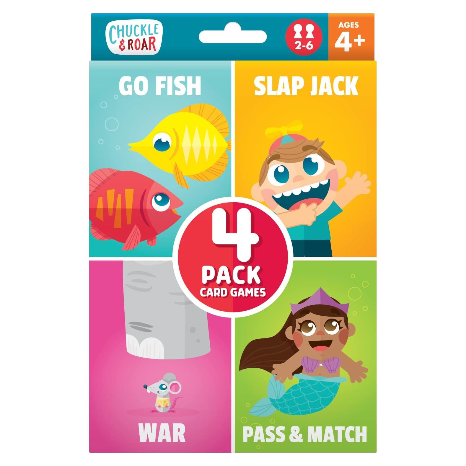Juegos de Cartas Clásicos Chuckle & Roar para 2-6 Jugadores
