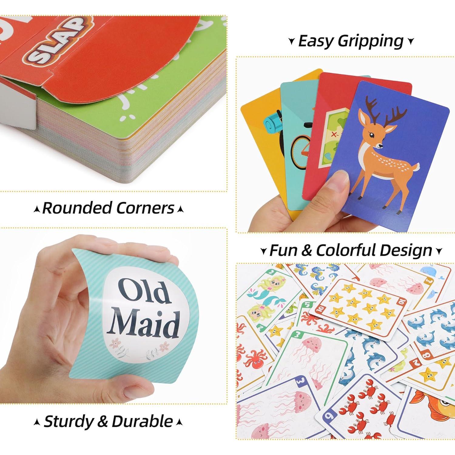 Juegos de Cartas Educativos Etyishe - 4 en 1 para Niños