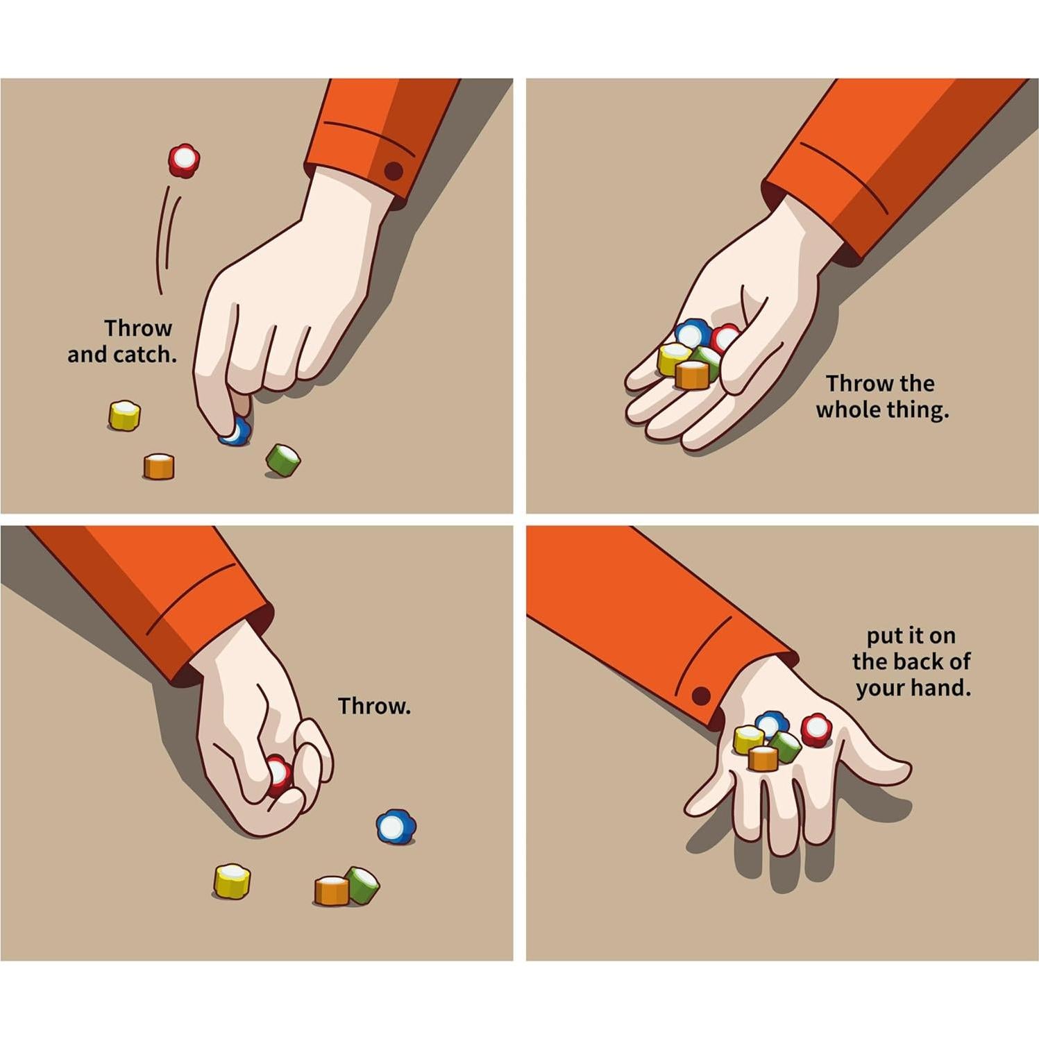 Juego de Piedra Gonggi Coreano HBRG - 6 Piezas de Cristal