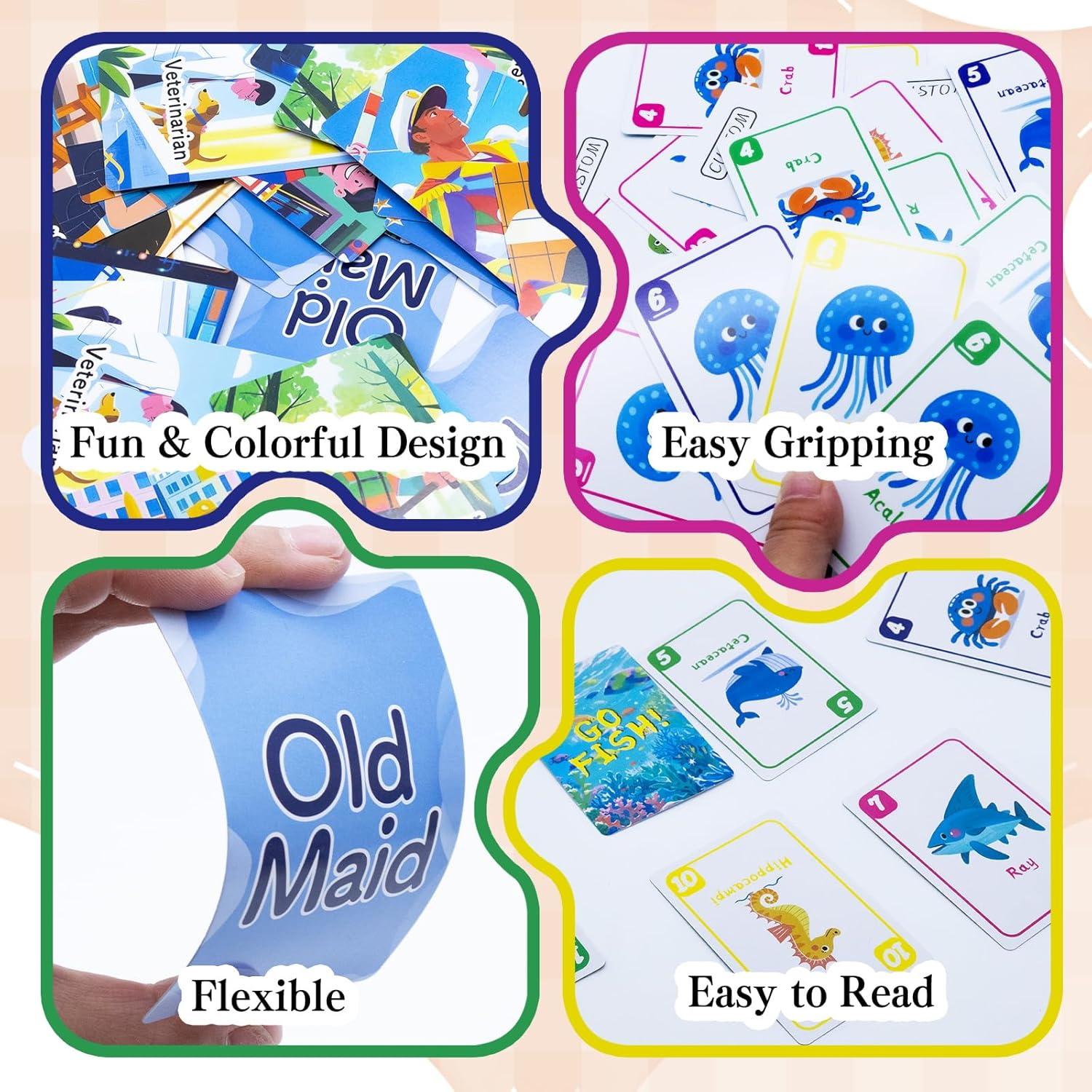 Juego de Cartas Old Maid y Go Fish BKBNSJ - 2 Barajas