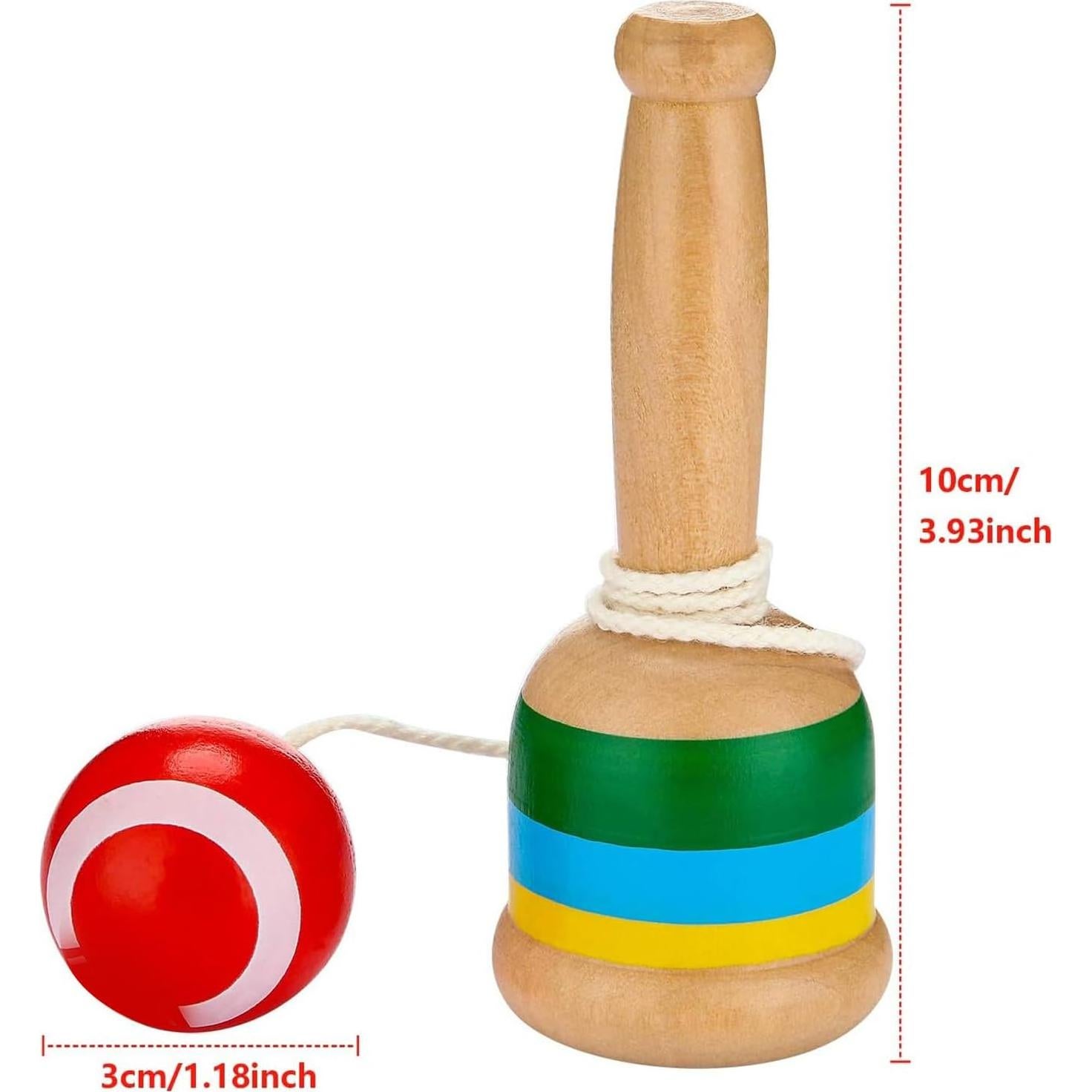 Juego de Pelota de Captura de Madera Gejoy - 4 Piezas, Coordinación Mano-Ojo