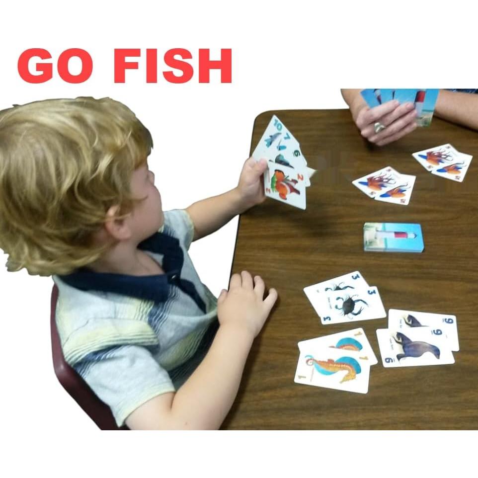 Juego de Cartas Go Fish Océanos Indómitos - Arizona GameCo - 3 Juegos en 1