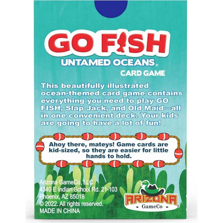 Juego de Cartas Go Fish Océanos Indómitos - Arizona GameCo - 3 Juegos en 1