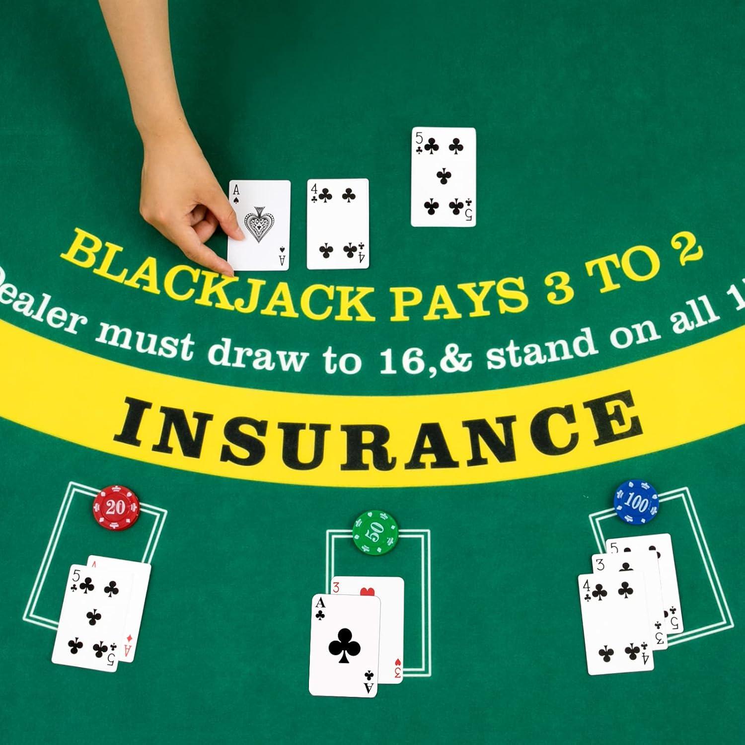 Conjunto de Blackjack Aoriher con Tapete y Mezclador Automático