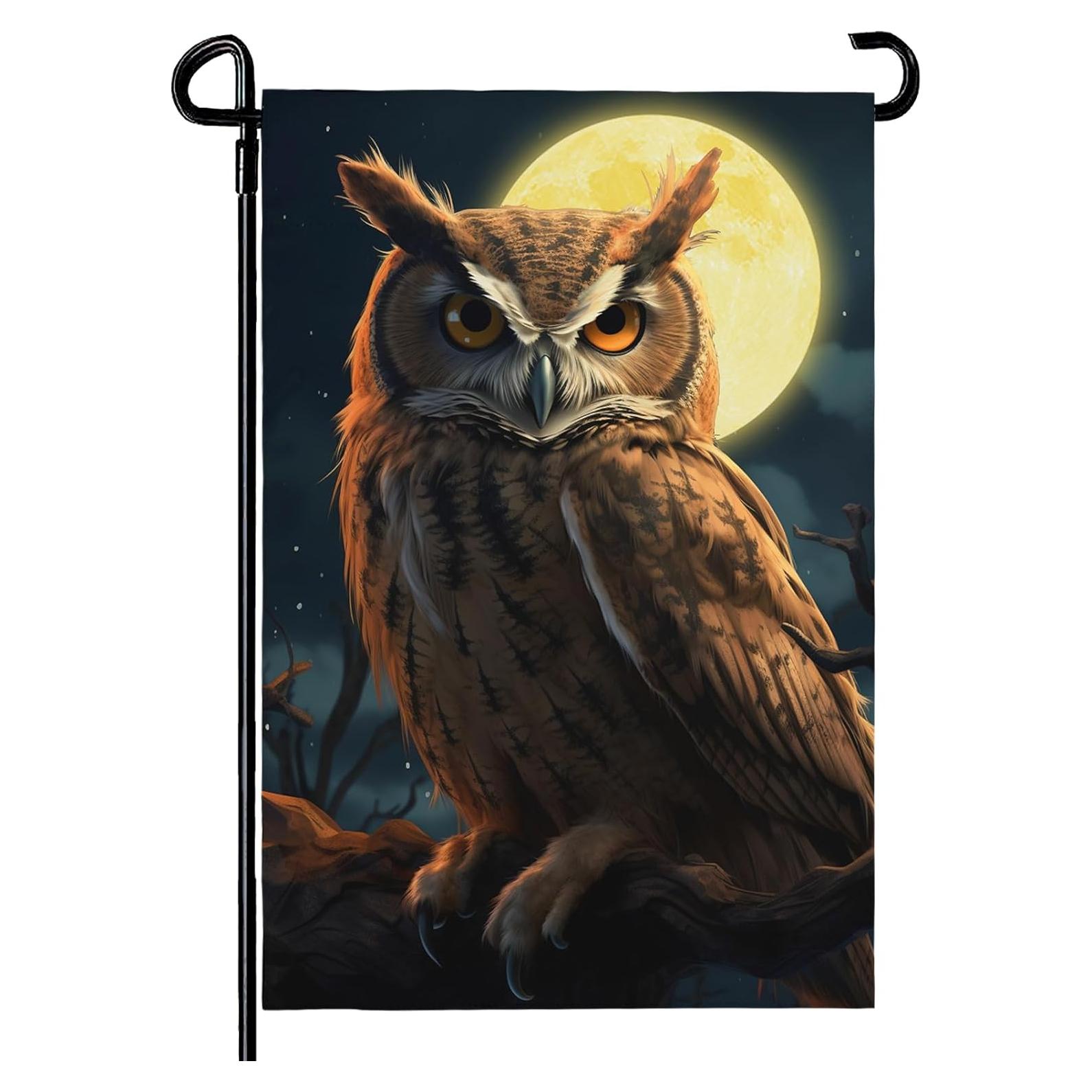 Bandera de Jardín Doble Cara Búho 30x46 cm Poliester