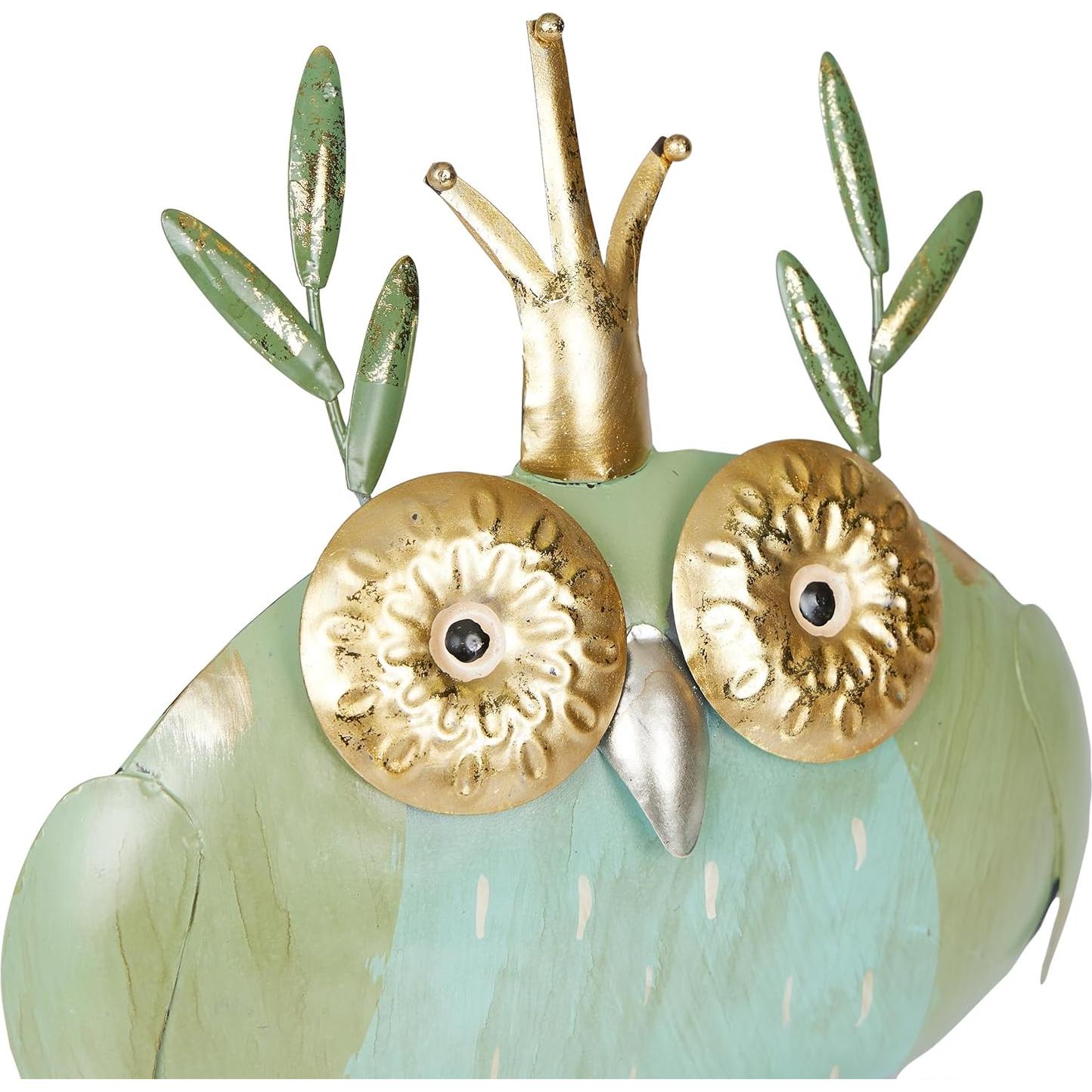 Estatua de Búho de Metal Alpine 20.32 cm para Jardín