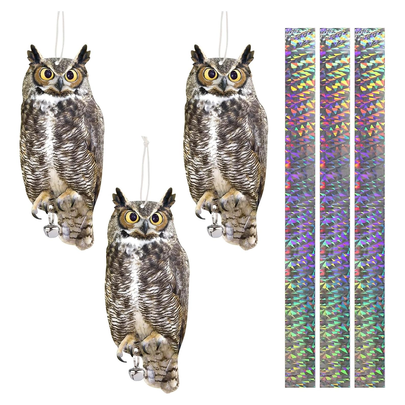 Ahuyentador de Búho Reflectante 3 Piezas Kungfu Mall