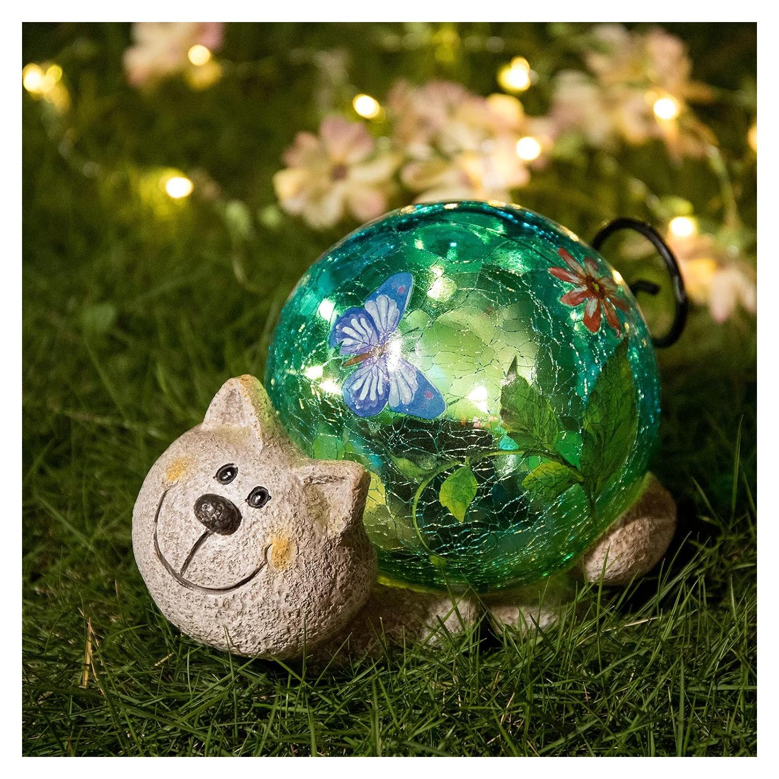 Estatua Solar de Jardín Gato JARDÍN DE SUEÑOS 12.7 cm