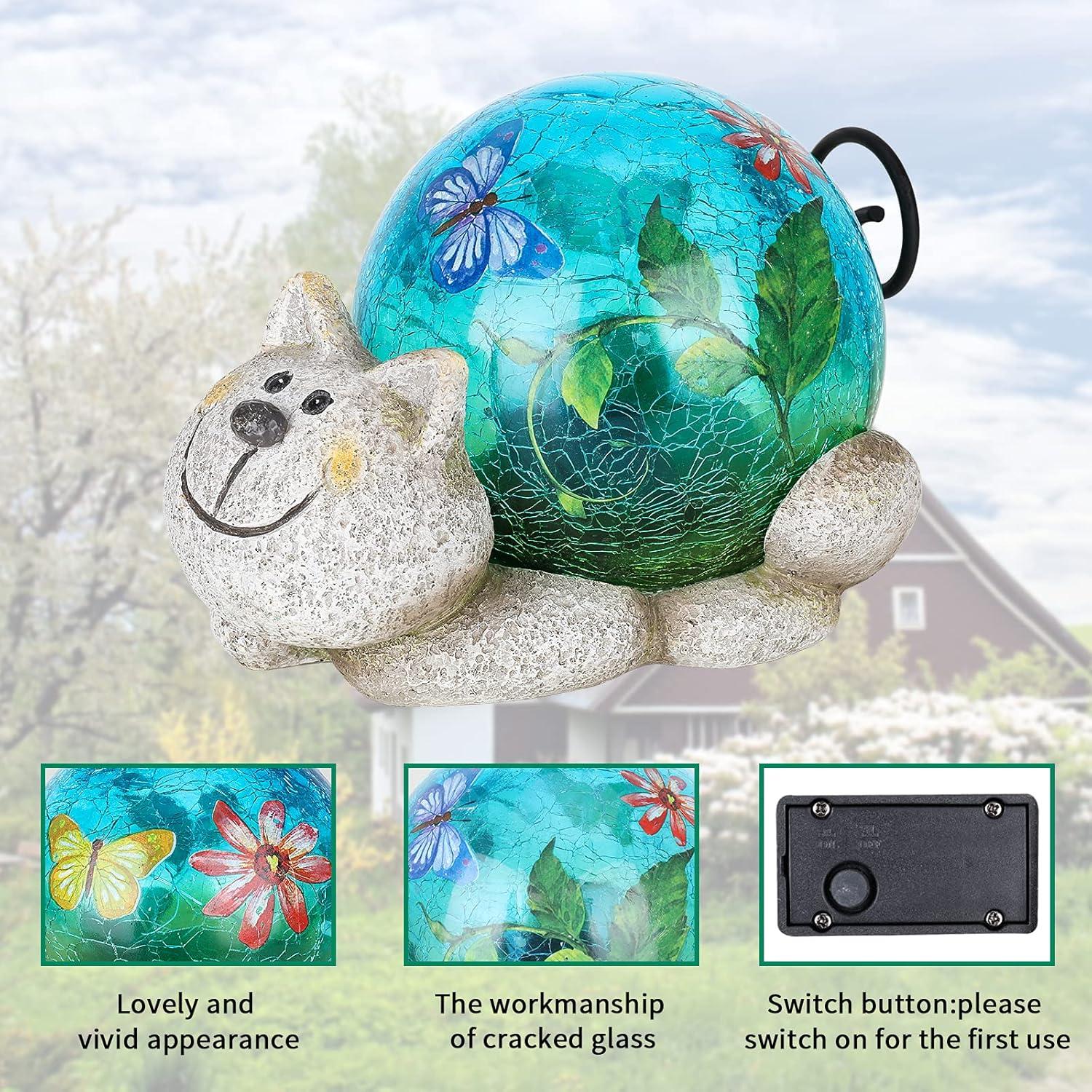 Estatua Solar de Jardín Gato JARDÍN DE SUEÑOS 12.7 cm