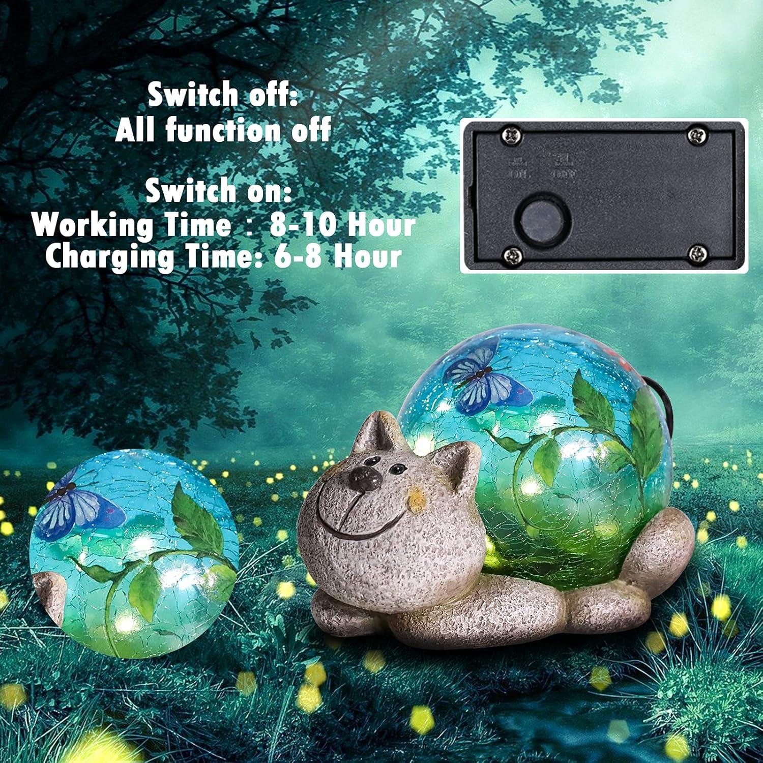 Estatua Solar de Jardín Gato JARDÍN DE SUEÑOS 12.7 cm