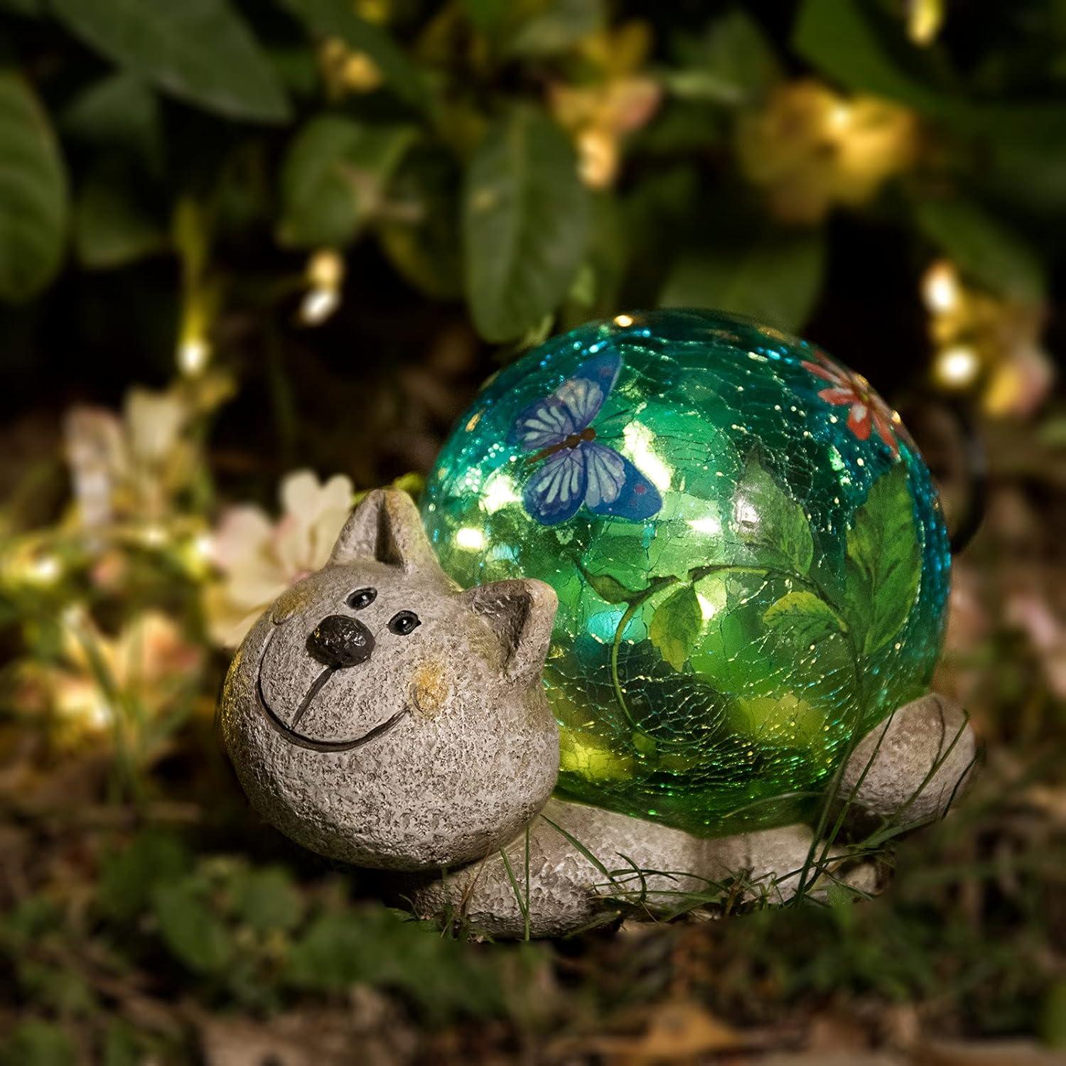 Estatua Solar de Jardín Gato JARDÍN DE SUEÑOS 12.7 cm