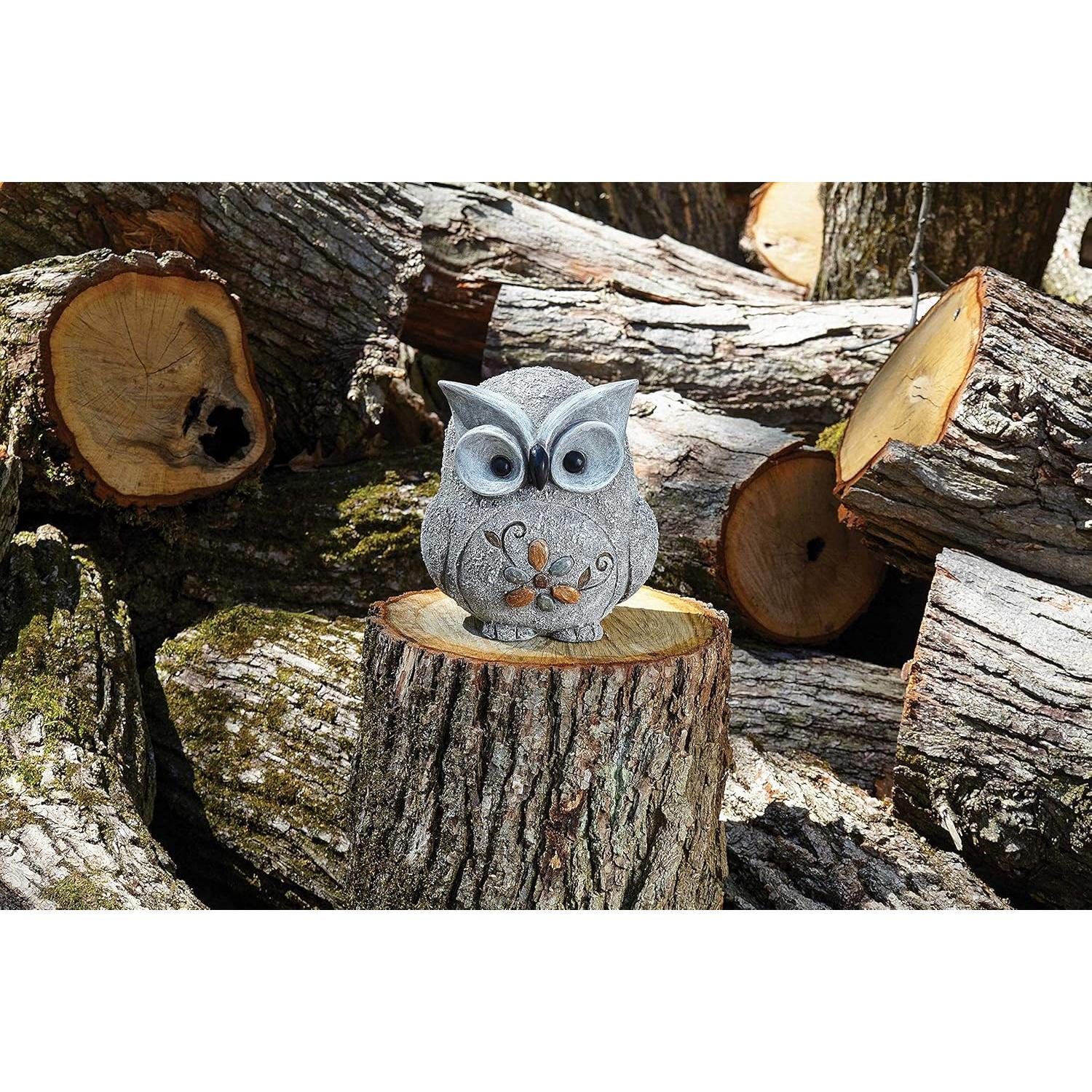 Estatua de Búho Grueso Roman 19.69 cm Decoración Jardín