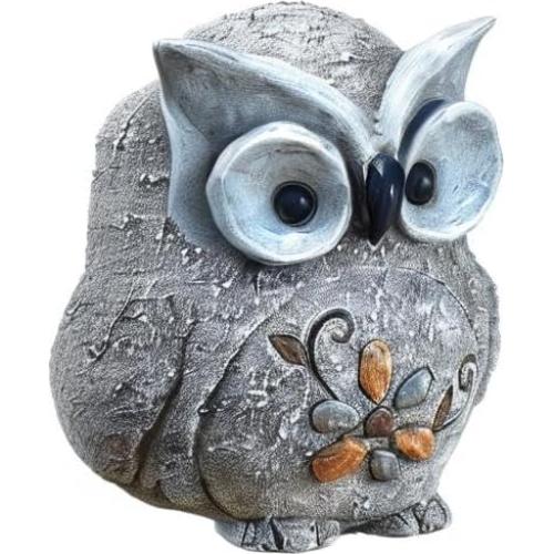 Estatua de Búho Grueso Roman 19.69 cm Decoración Jardín