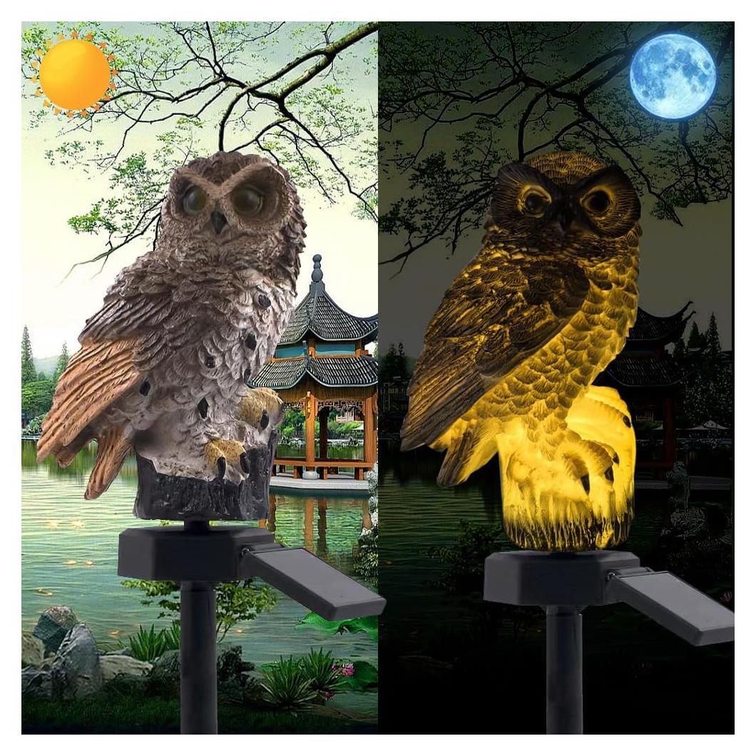 Luz de Búho Solar LED YZYOE 45x15cm Decorativa Jardín