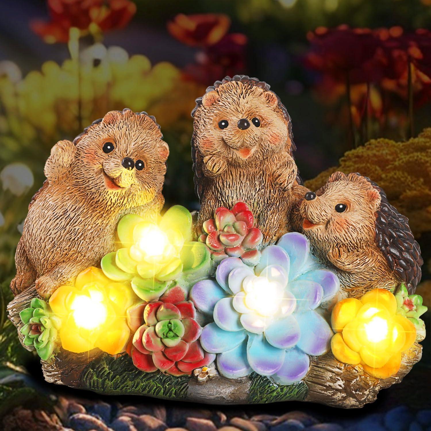 Estatuas de Jardín Solar Erizo JJALIGHTS - 3 Piezas 11.4cm