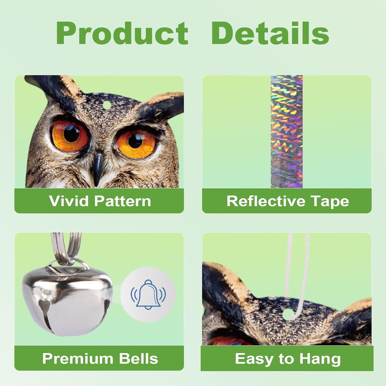 Búhos Falsos para Asustar Palomas Kungfu Mall 3 Pcs