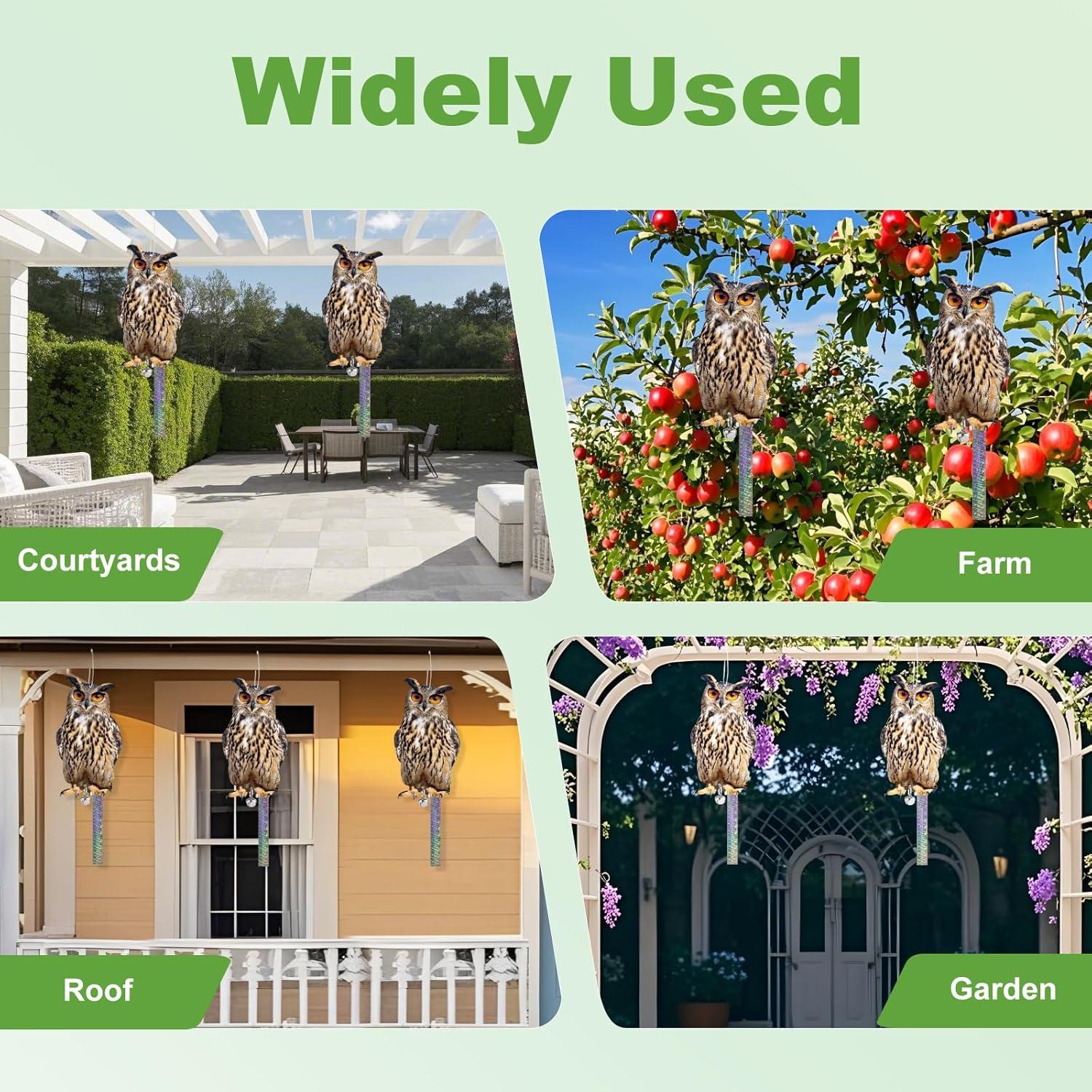 Búhos Falsos para Asustar Palomas Kungfu Mall 3 Pcs