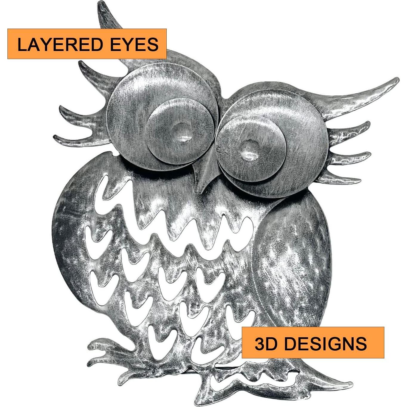 Estatuas de Búho de Metal ARTCO para Jardín - 2 Piezas