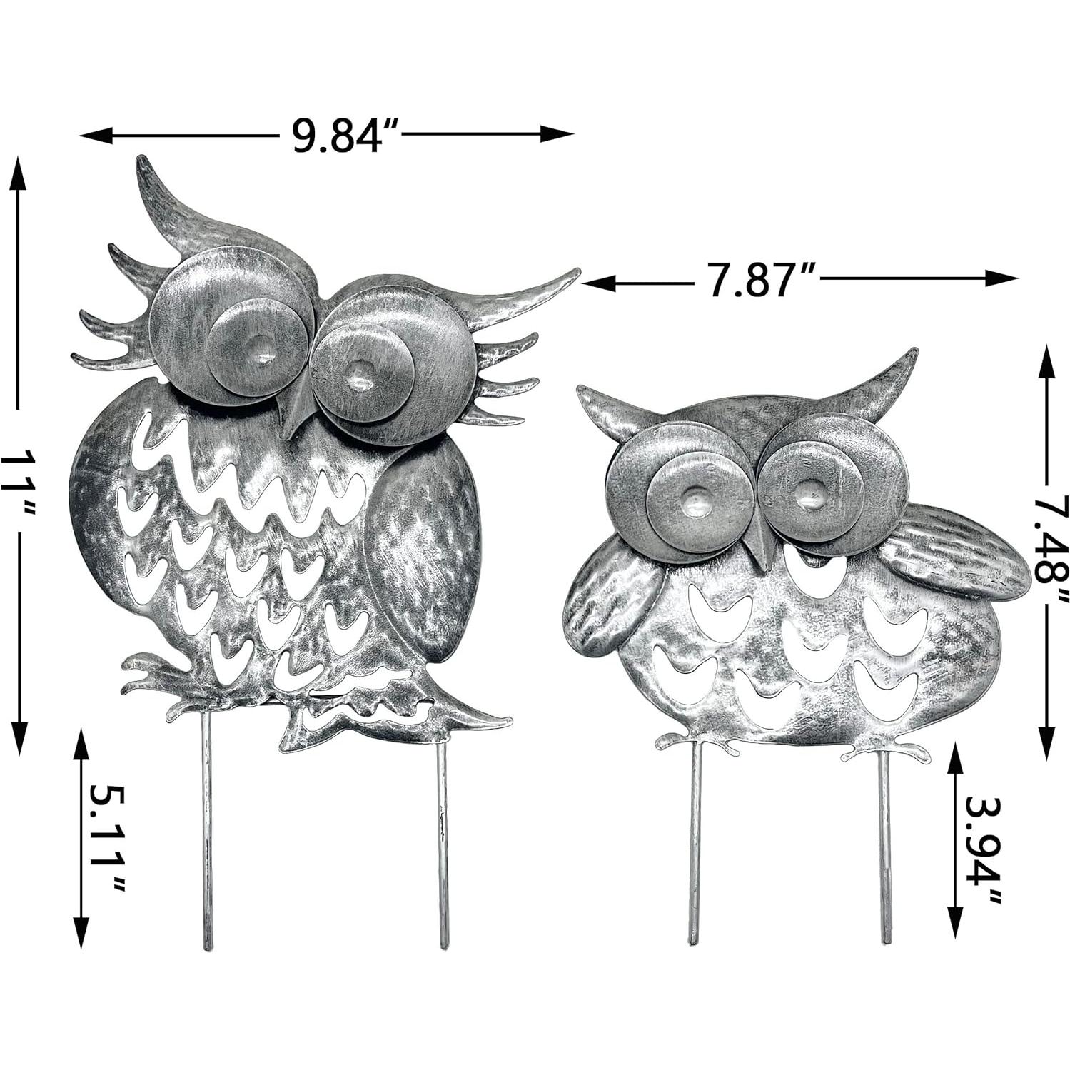 Estatuas de Búho de Metal ARTCO para Jardín - 2 Piezas