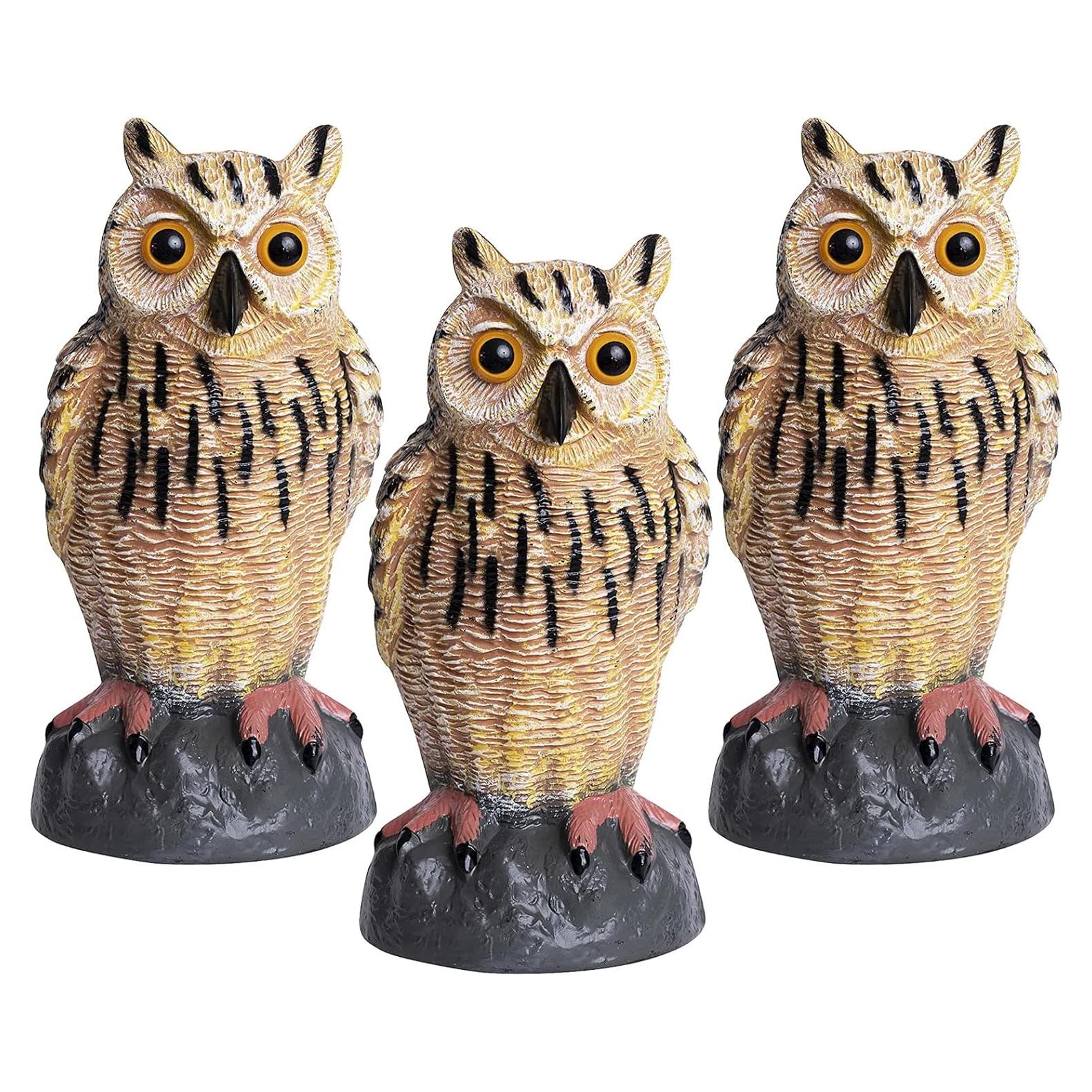 Decoy de Búho Galashield - Estatua Ahuyentadora 3 Piezas