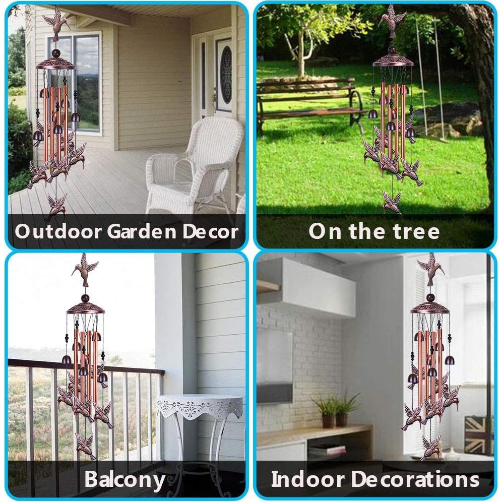 Campanas de Viento de Colibrí xxschy - 4 Tubos de Aluminio 91.44 cm