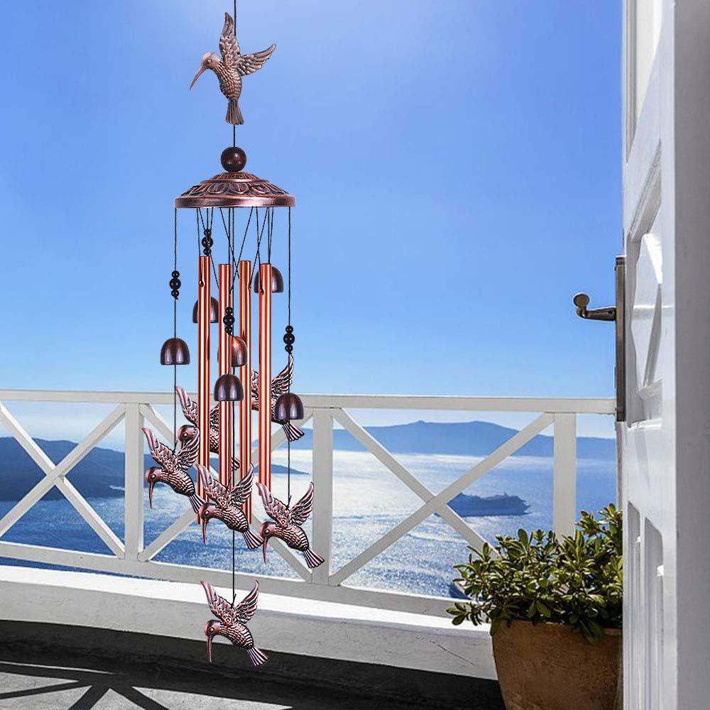 Campanas de Viento de Colibrí xxschy - 4 Tubos de Aluminio 91.44 cm