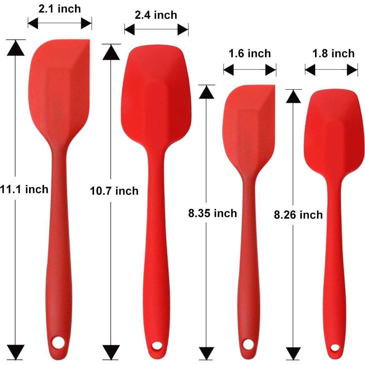 Juego de Espátulas de Silicona MOACC Resistente al Calor Rojo