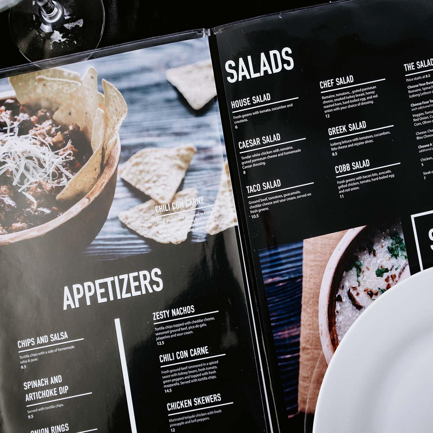 Cubierta de Menú Vinilo Transparente Risch 21.6x35.6 cm Paquete 24