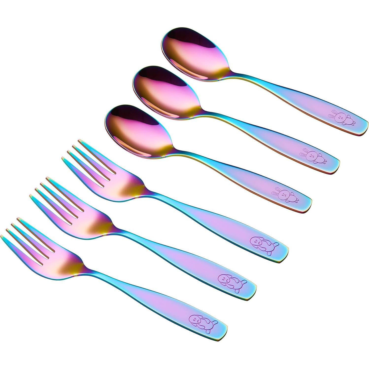 Juego de Cubiertos para Niños ANNOVA Arcoíris 6 Piezas Acero Inoxidable