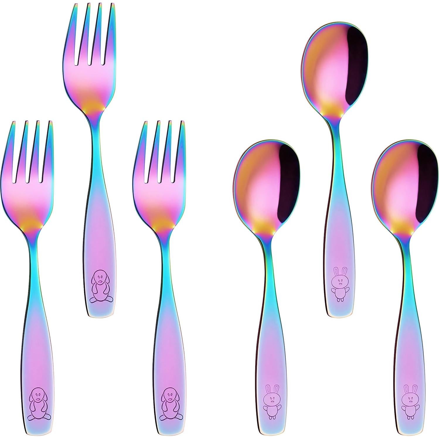 Juego de Cubiertos para Niños ANNOVA Arcoíris 6 Piezas Acero Inoxidable