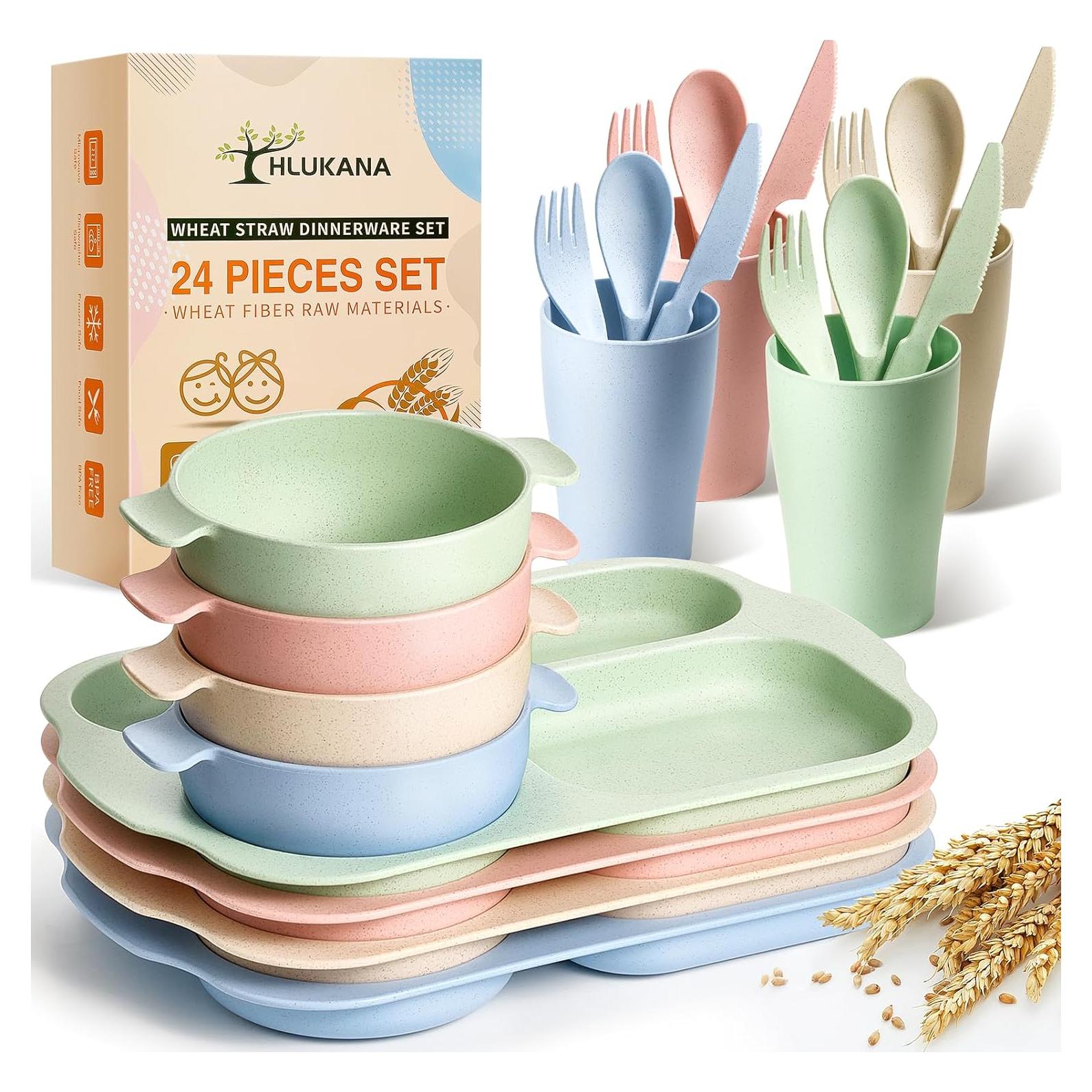 Juego de Cubiertos Hlukana de Paja de Trigo 24 Pzs Irrompible