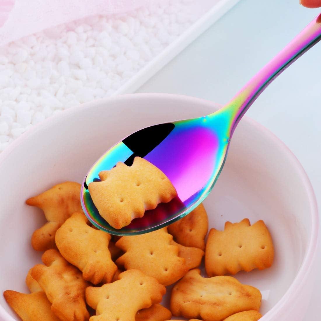 Juego de Cubiertos para Niños Poylim Acero Inoxidable Arcoíris