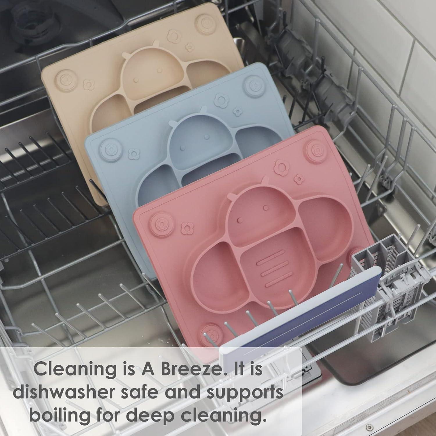 Set de Platos de Silicona con Ventosas ROCCED para Bebé - Malva