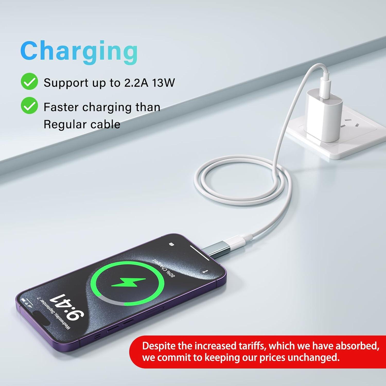 Adaptador USB C a Lightning Thousover 1.8-2.2A Carga Rápida