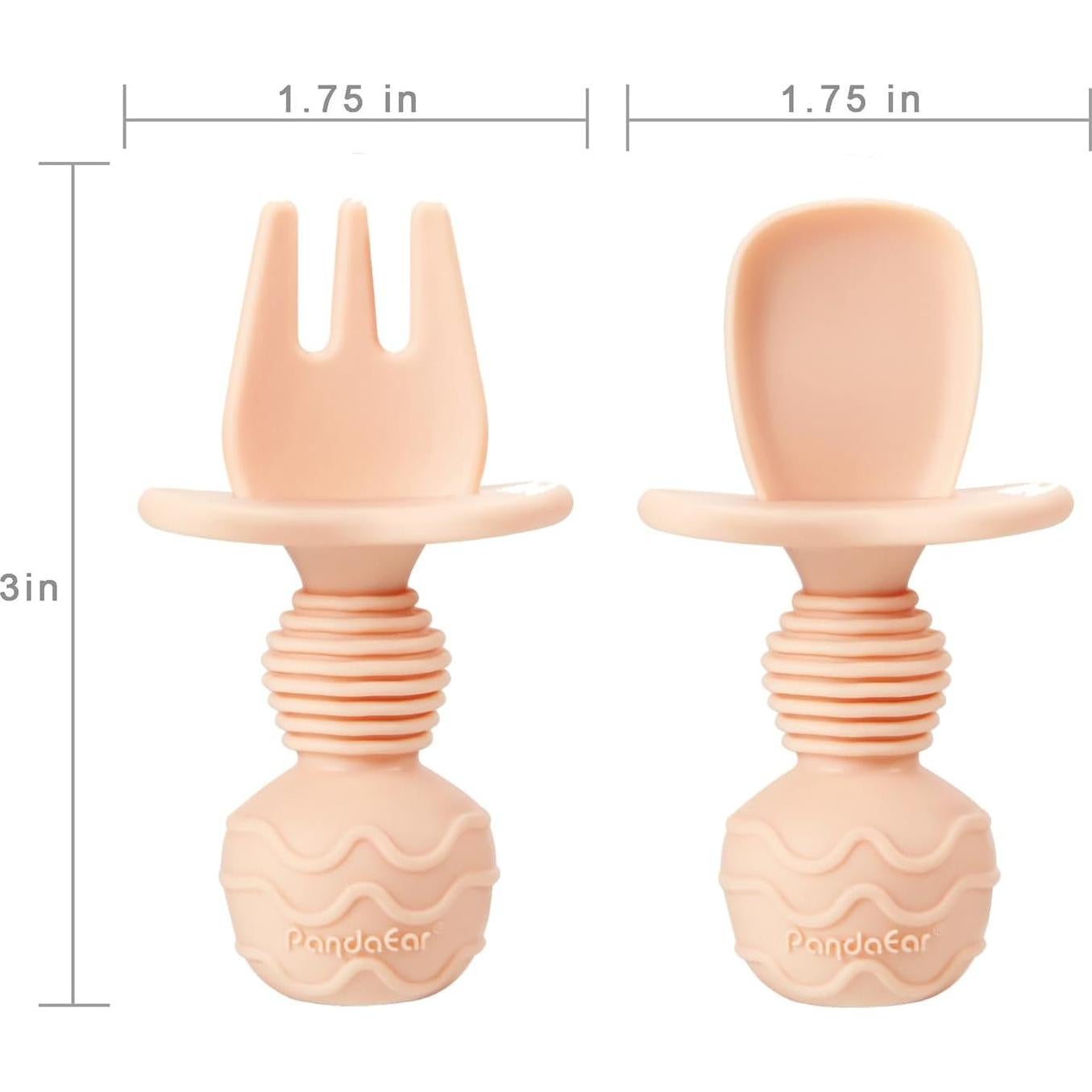 Set de Alimentación para Bebés PandaEar - 2 Platos Silicona Rosa