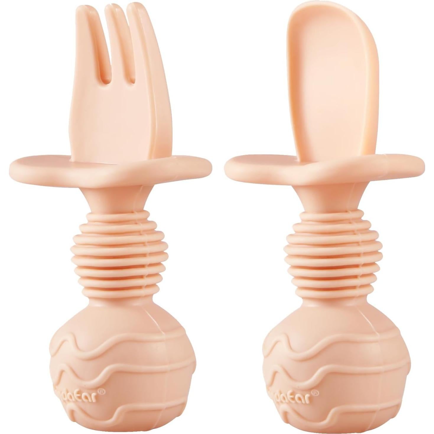 Set de Alimentación para Bebés PandaEar - 2 Platos Silicona Rosa