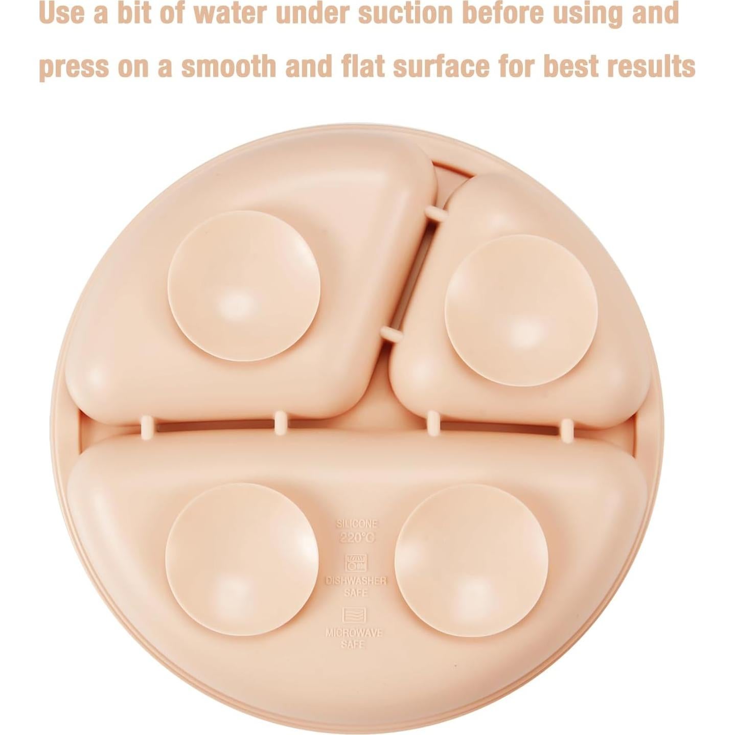 Set de Alimentación para Bebés PandaEar - 2 Platos Silicona Rosa