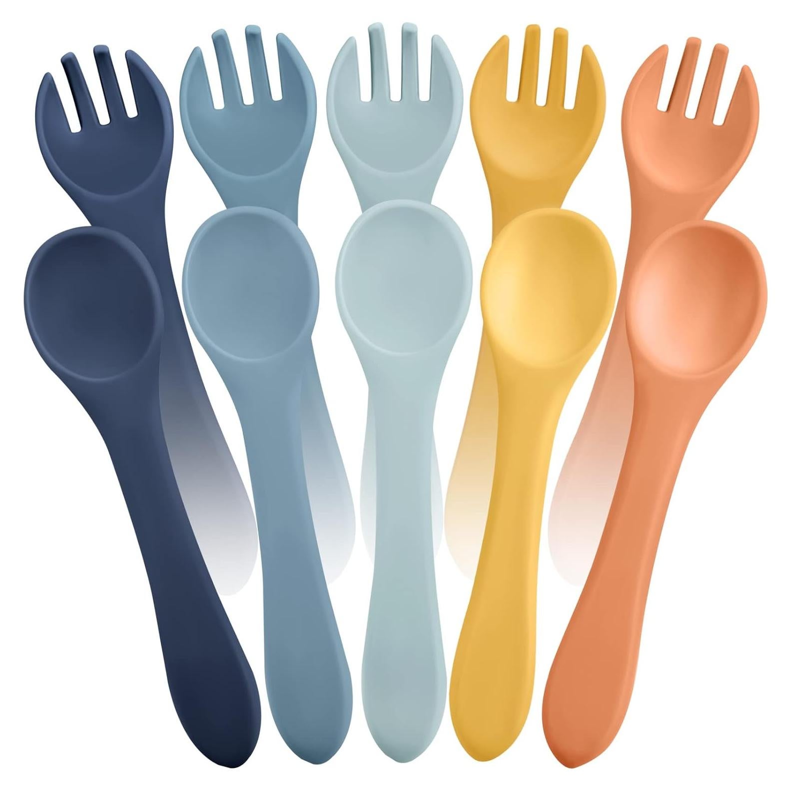 Juego de 10 Utensilios de Silicona Nuenen para Bebés 6+ Meses