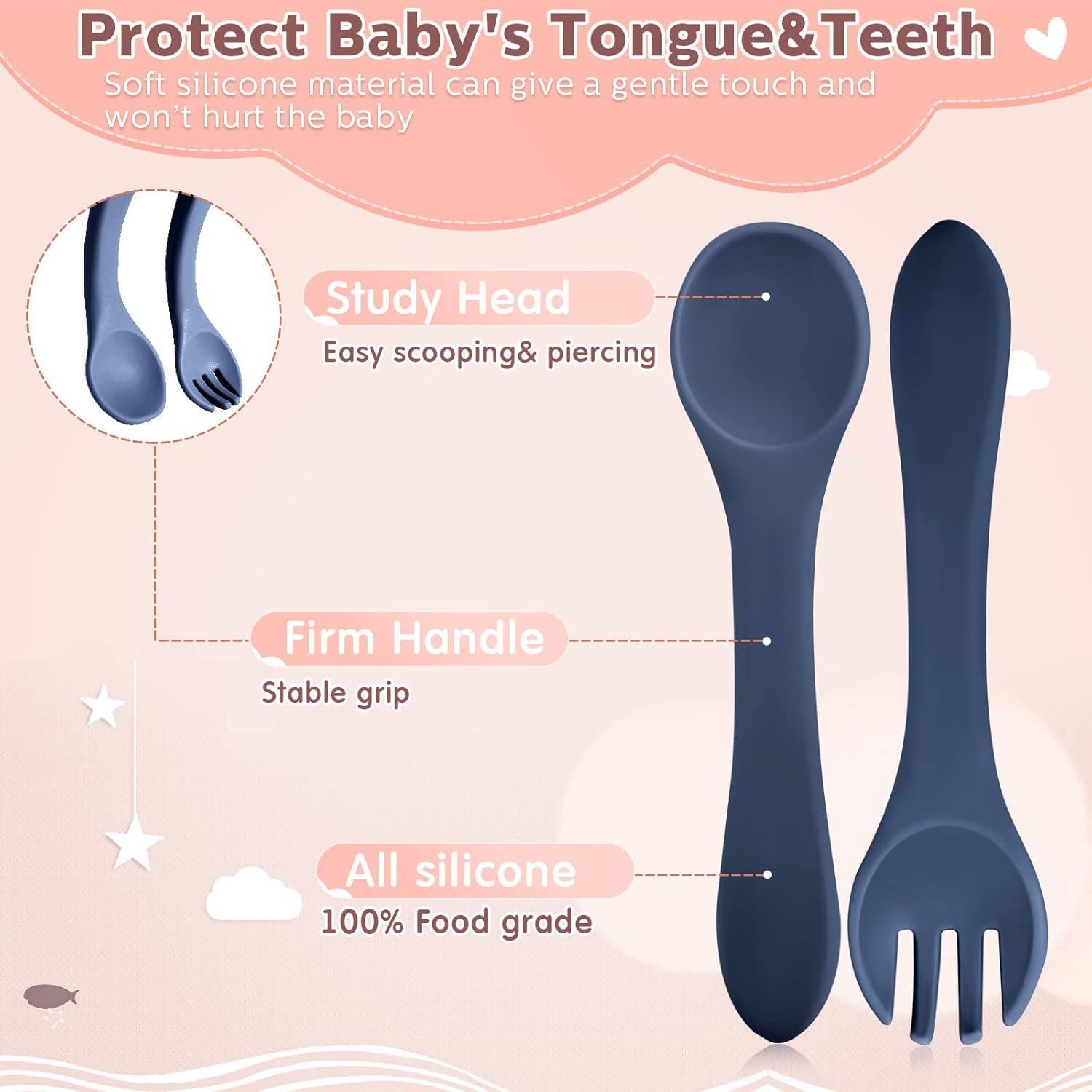 Juego de 10 Utensilios de Silicona Nuenen para Bebés 6+ Meses