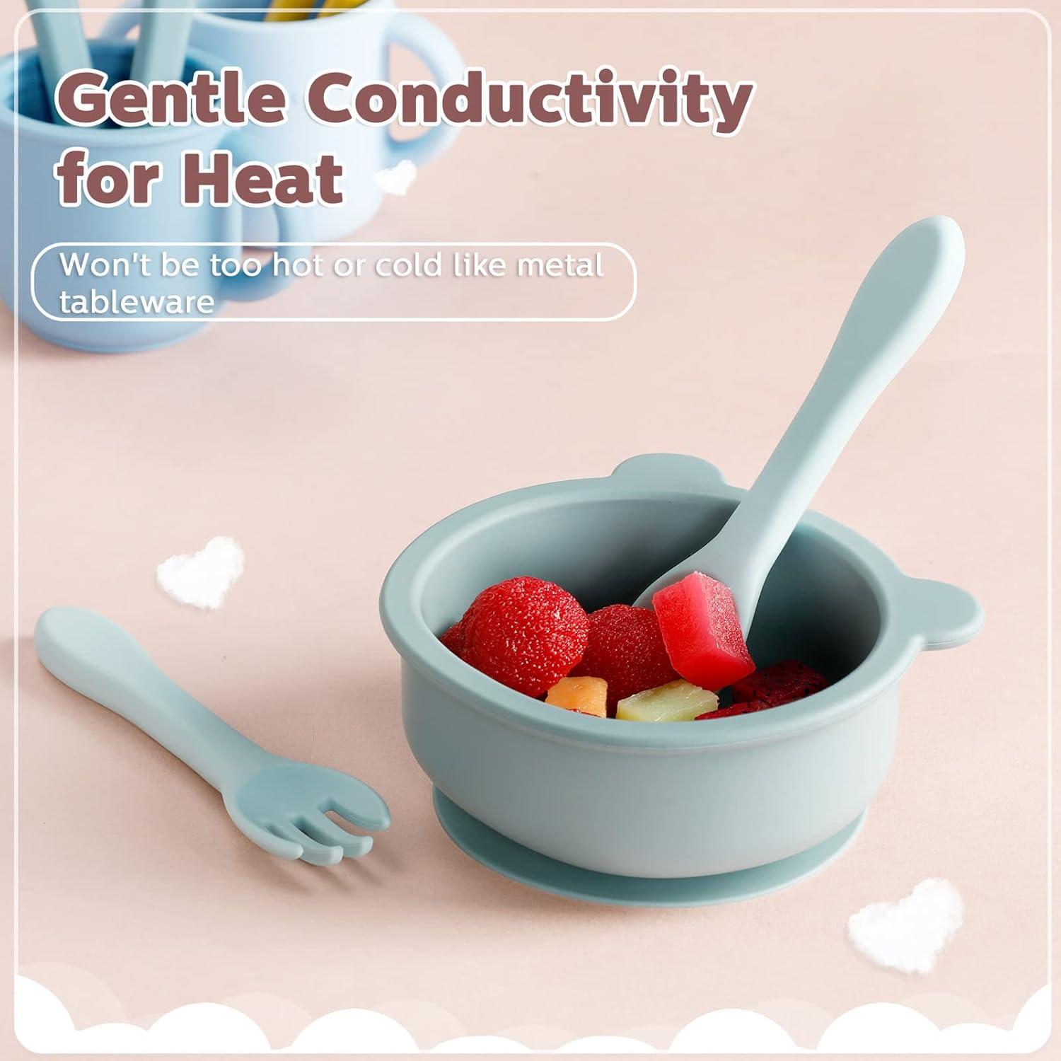 Juego de 10 Utensilios de Silicona Nuenen para Bebés 6+ Meses