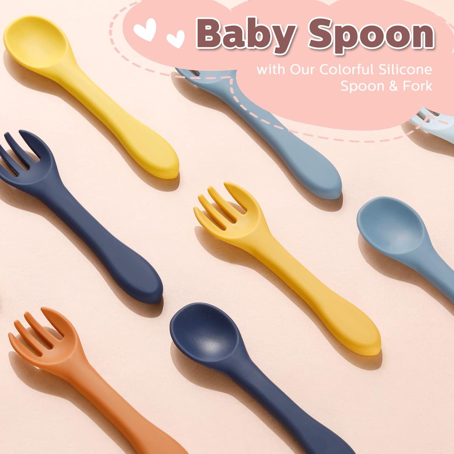 Juego de 10 Utensilios de Silicona Nuenen para Bebés 6+ Meses