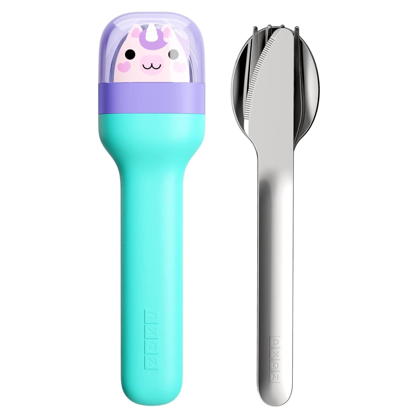 Juego de Utensilios de Viaje ZOKU Unicornio - Acero Inoxidable