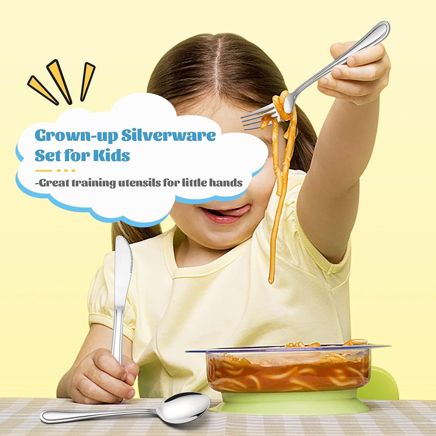 Juego de Cubiertos para Niños E-far 12 Piezas Acero Inoxidable