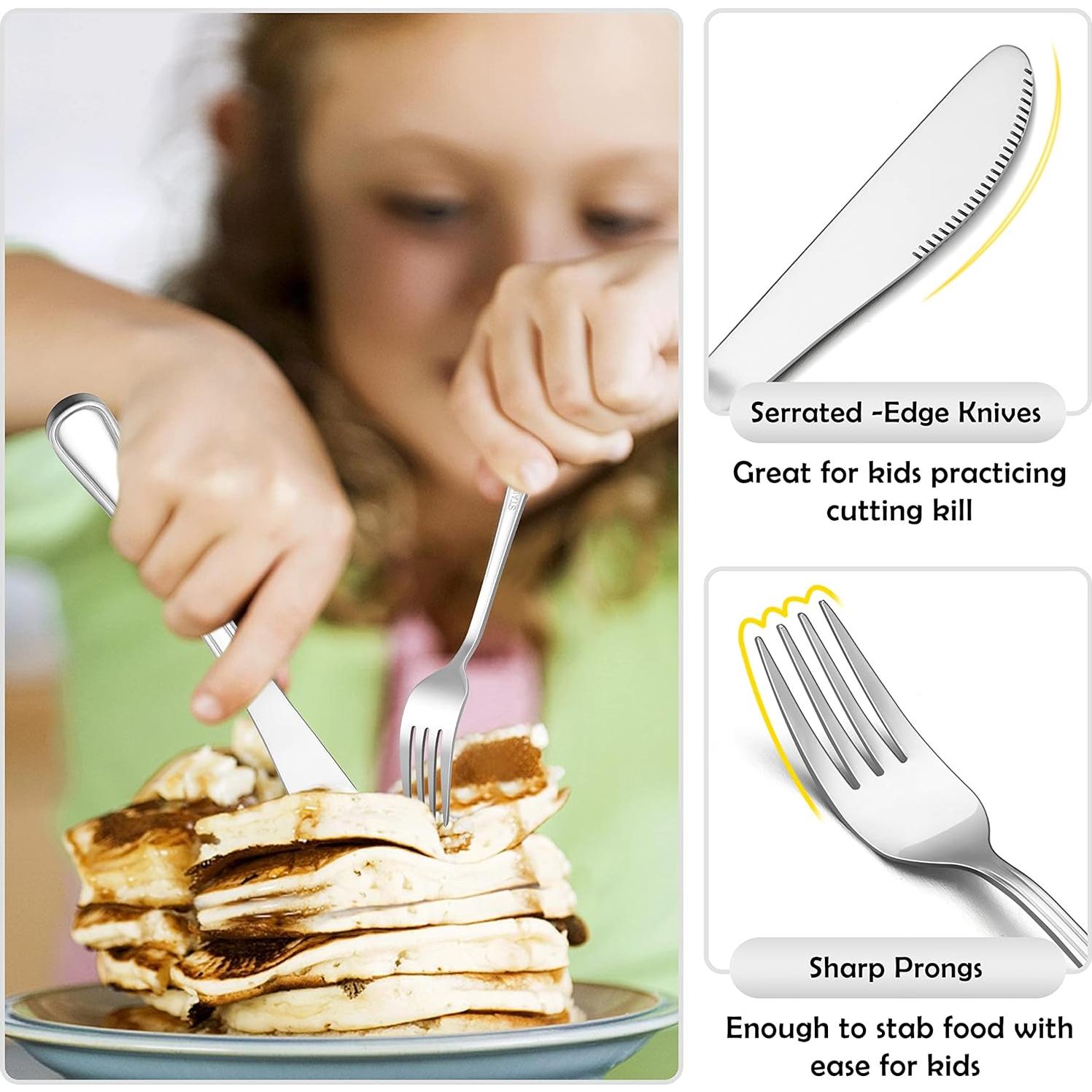 Juego de Cubiertos para Niños E-far 12 Piezas Acero Inoxidable