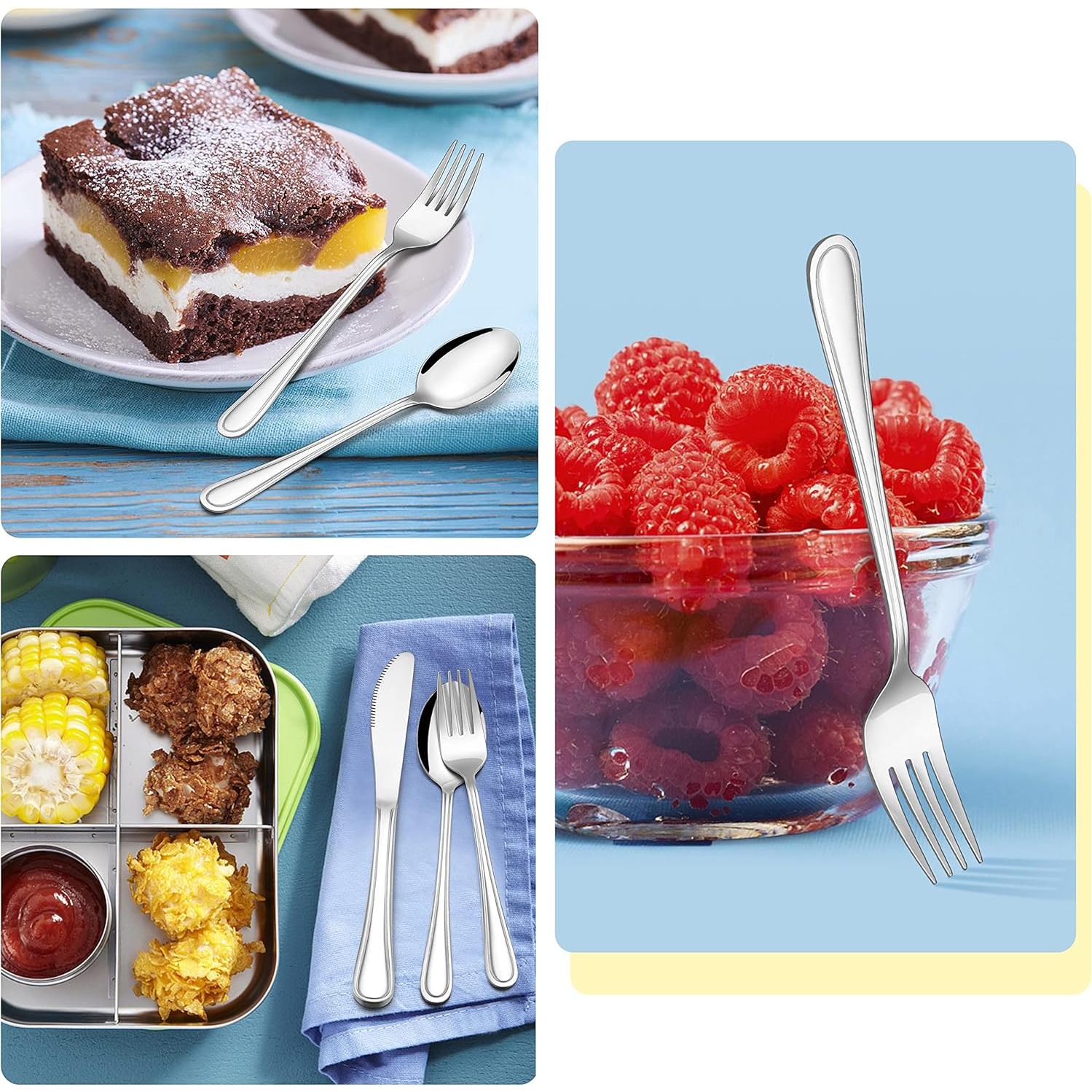 Juego de Cubiertos para Niños E-far 12 Piezas Acero Inoxidable