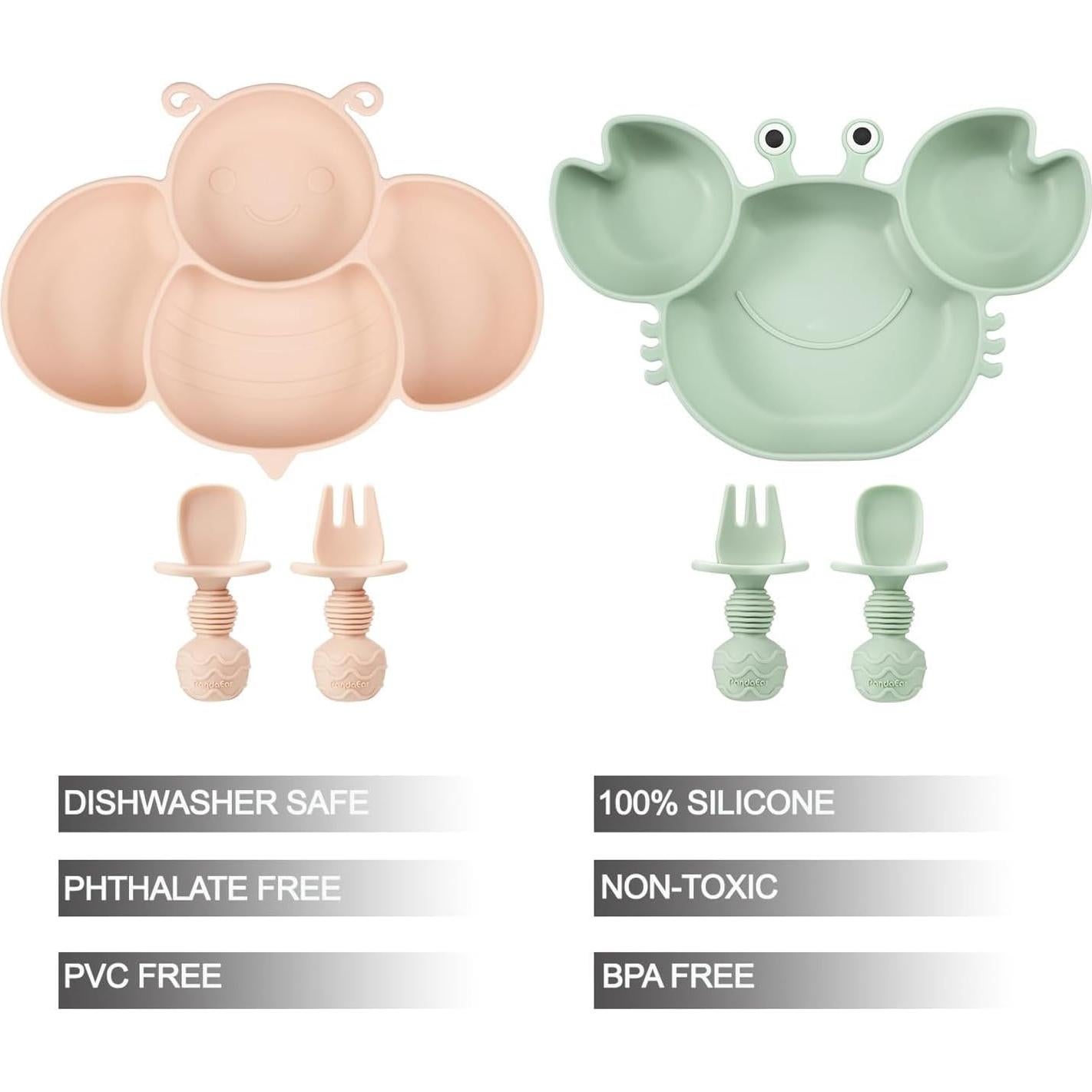 Platos de Succión de Silicona PandaEar para Niños - 2 Unidades