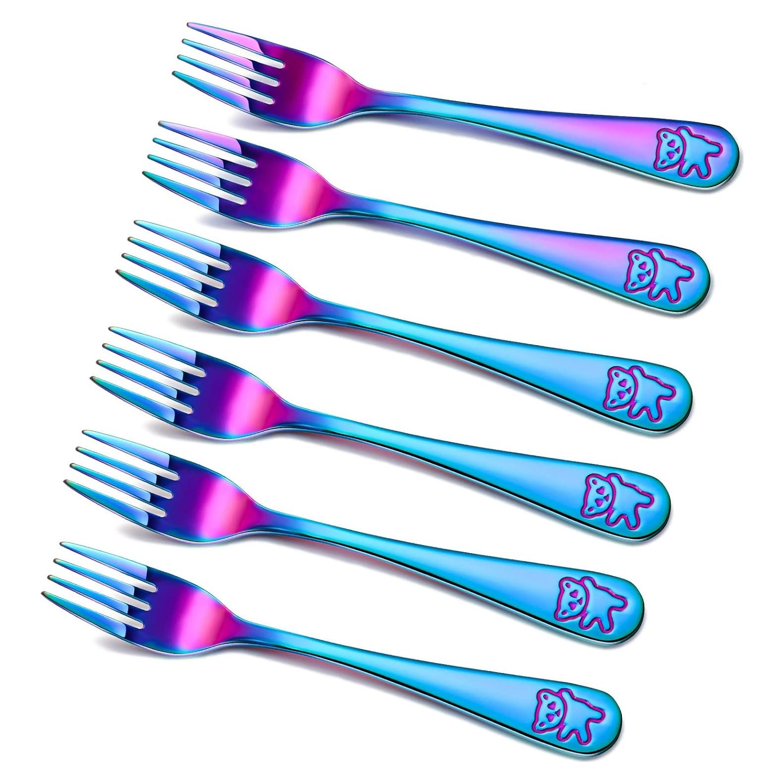 Juego de Cubiertos para Niños Minatee 6 Piezas Arcoíris Acero Inoxidable