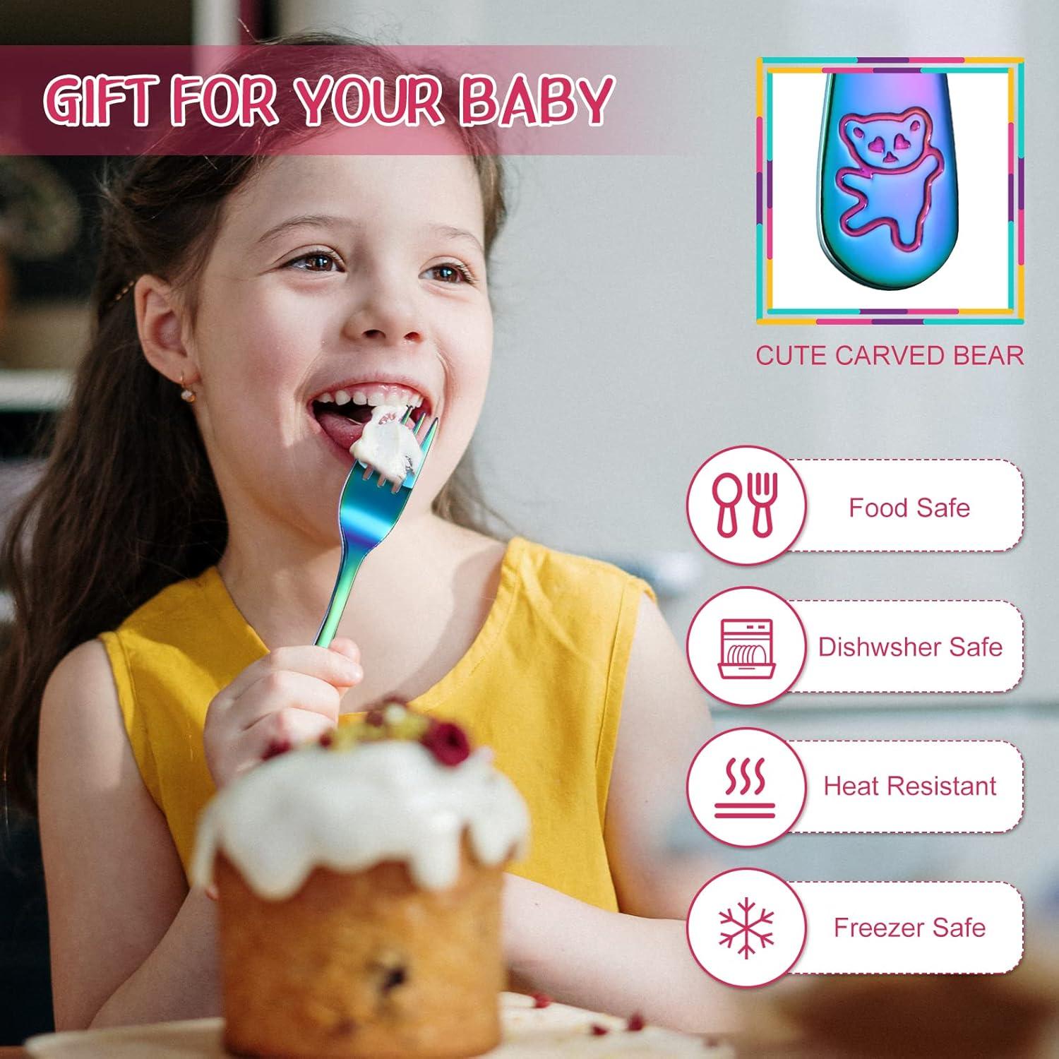 Juego de Cubiertos para Niños Minatee 6 Piezas Arcoíris Acero Inoxidable